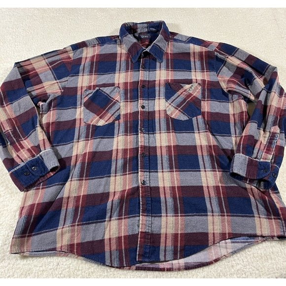 Vintage Andover Trail Shirt Flannel Mens 2XL Big Man Button Up Plaid - Picture 1 of 8